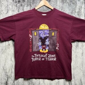 Vintage Disney Mickey Mouse Shirt Mens 2XL Twilight Zone Tower of Terror 90s